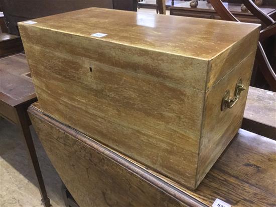 Brass handled wooden chest